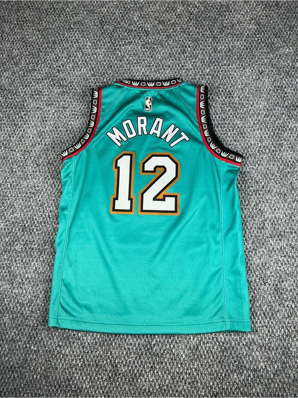Nike Vancouver Grizzlies Jersey #12 Ja Morant Teal, Youth Size M NBA Swingman